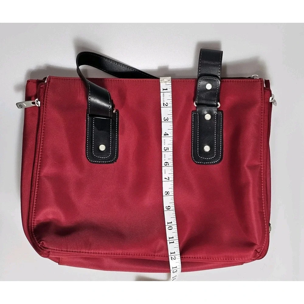 Samsonite Red Laptop Briefcase Messenger Bag Double Handles Expandable Pockets
